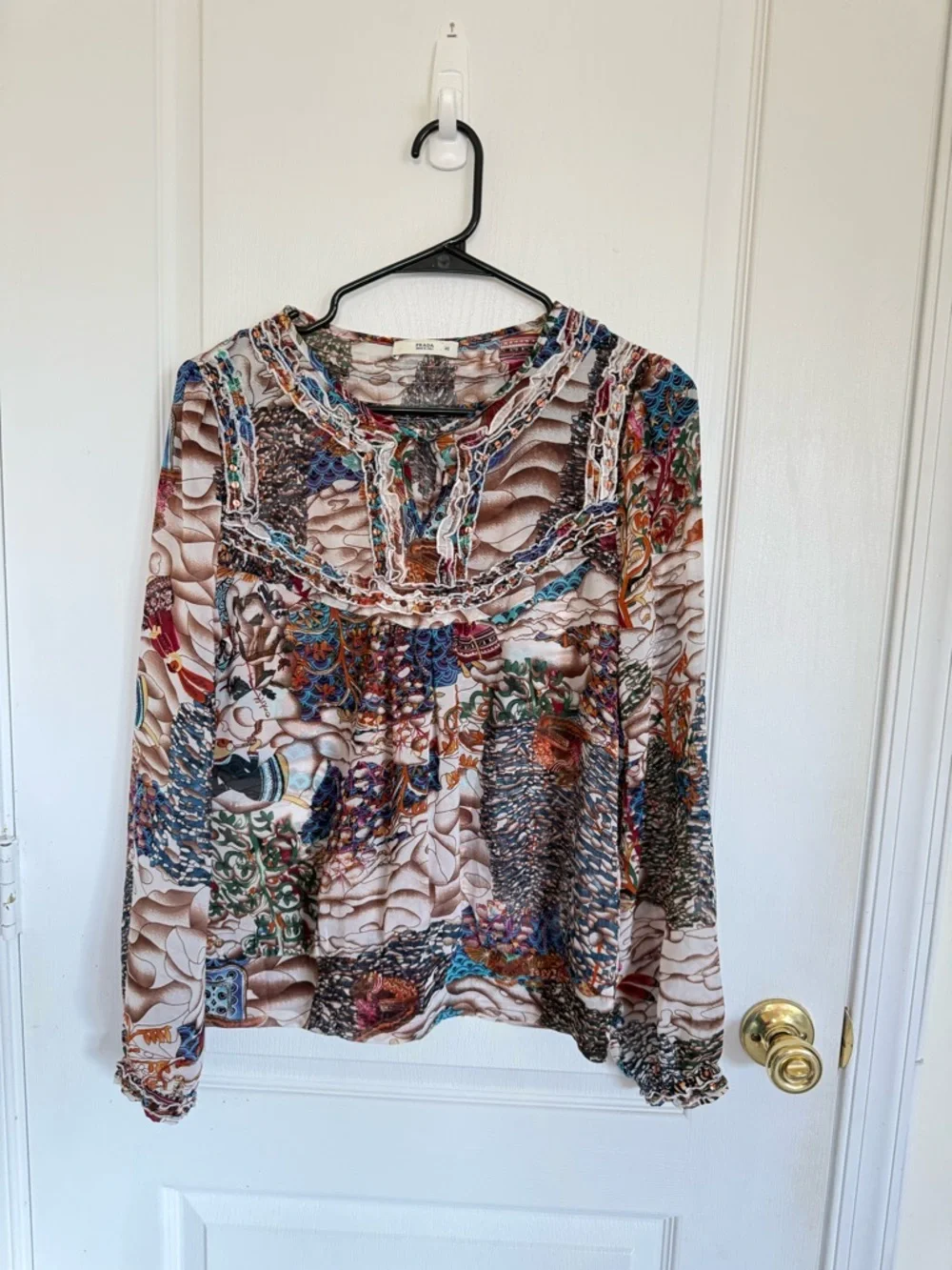 Prada Whimsical Print Vintage 100% Silk Blouse - Picture 2 of 12